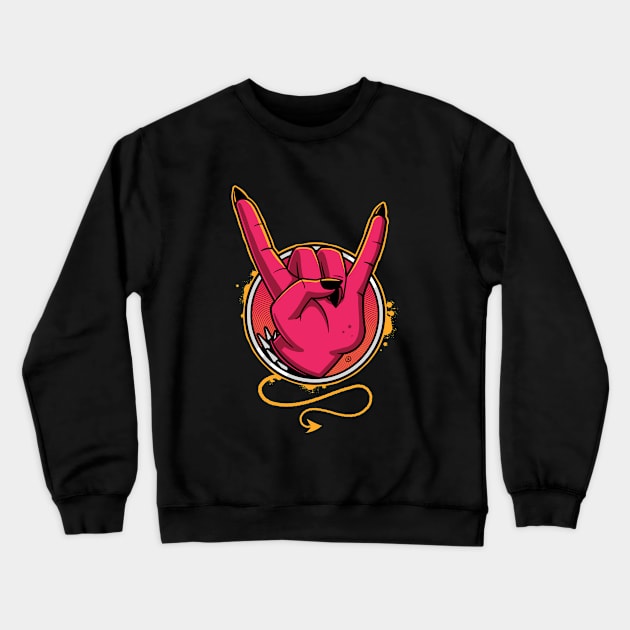 Devil Horns Crewneck Sweatshirt by zoljo